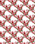 Red Crimson Abstract Floral Swirl Rug