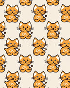 Cute Orange Cat Repeating Pattern Rug