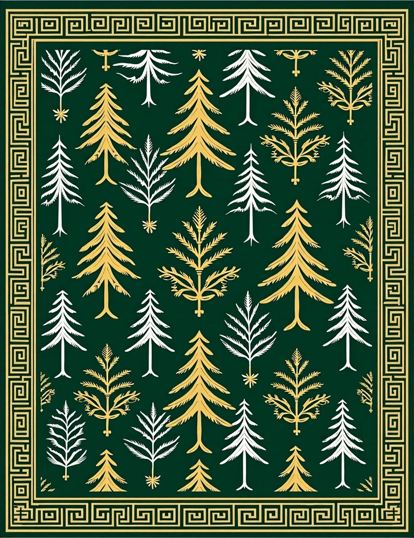 Emerald Forest Pine Tree Scatter Rug
