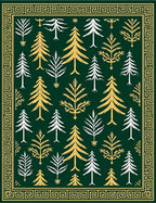 Emerald Forest Pine Tree Scatter Rug