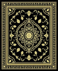 Black and Gold Floral Medallion Border Rug
