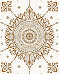 Brown Floral Sunburst Medallion Rug