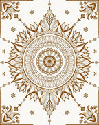 Brown Floral Sunburst Medallion Rug