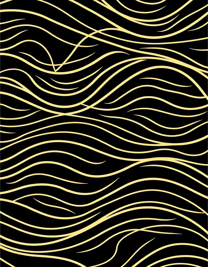 Golden Contemporary Wavy Stripe Rug