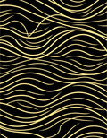 Golden Contemporary Wavy Stripe Rug