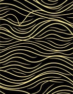 Golden Contemporary Wavy Stripe Rug