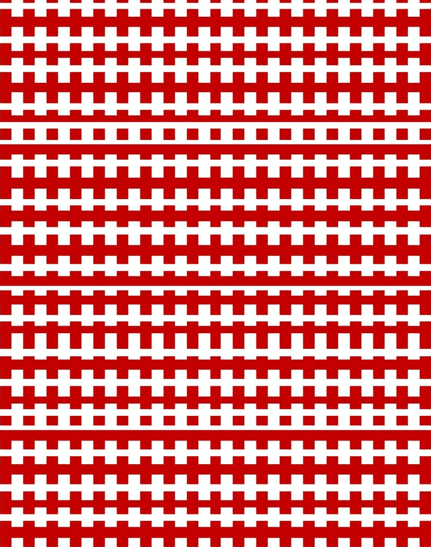 Bold Red Geometric Stripe Rug