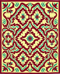 Amber Floral Swirl Medallion Rug