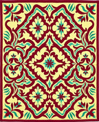 Amber Floral Swirl Medallion Rug