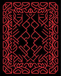 Geometric Red Maze Abstract Rug