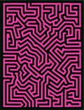 Bold Pink Maze Lines Rug