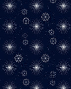 Dark Blue White Starburst Scatter Rug