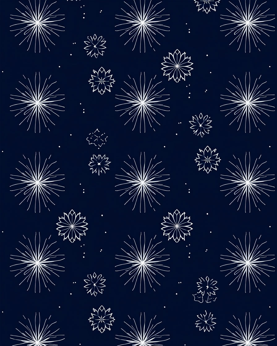 Dark Blue White Starburst Scatter Rug