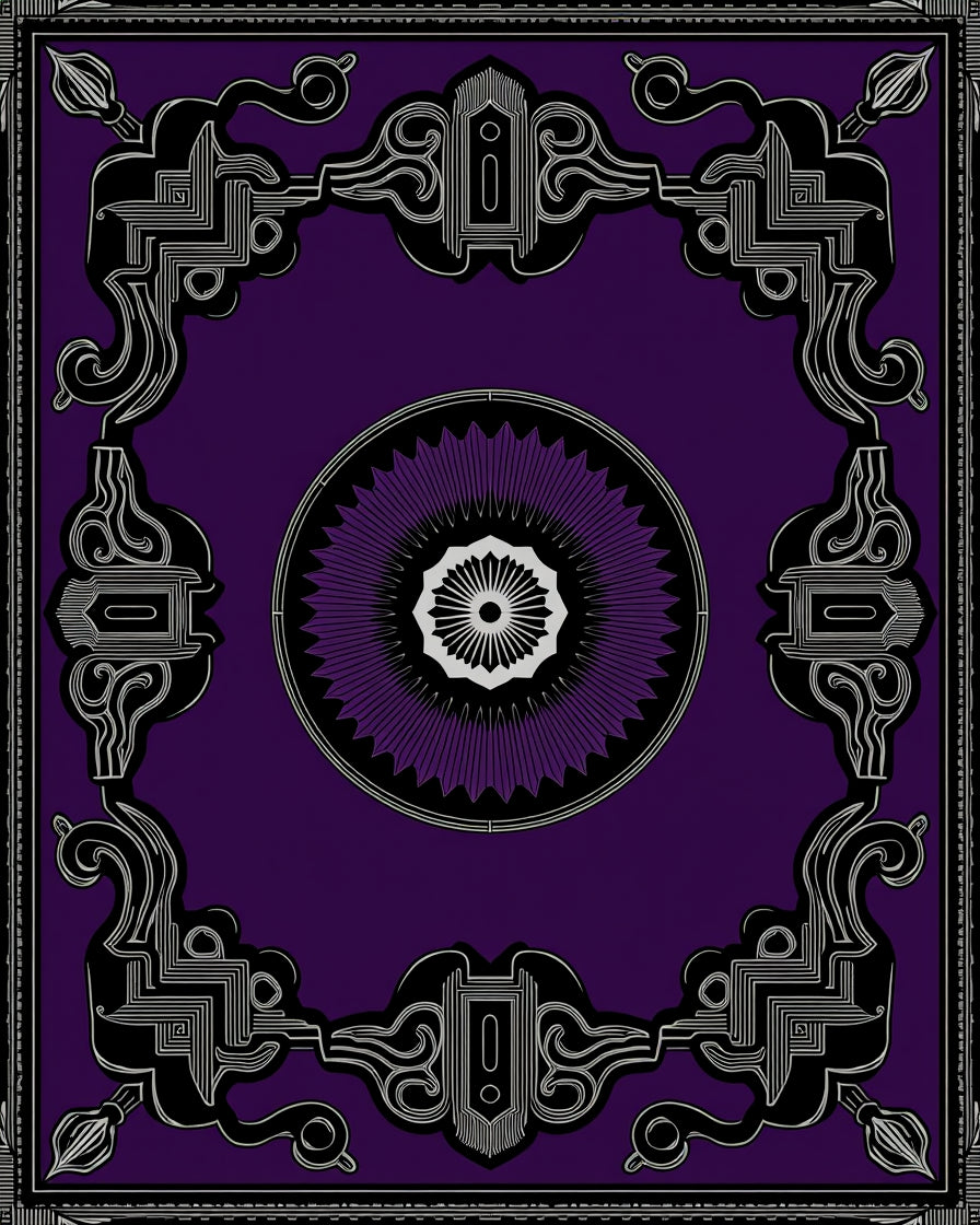 Regal Plum Ornate Medallion Border Rug