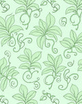 Mint Green Leafy Vine Swirls Rug
