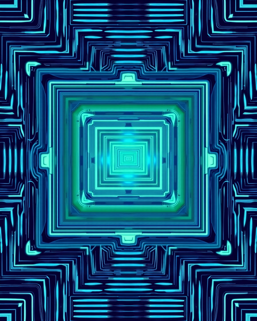 Deep Ocean Geometric Circuit Rug