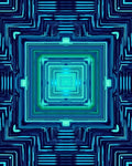Deep Ocean Geometric Circuit Rug