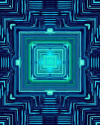 Deep Ocean Geometric Circuit Rug