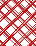 Bold Red White Plaid Intersecting Lines Rug