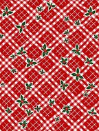 Crimson White Gingham Holly Sprigs Rug