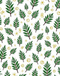 Green Leafy Sprigs Gold Swirls Rug