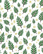 Green Leafy Sprigs Gold Swirls Rug