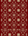Deep Red Golden Floral Medallion Rug