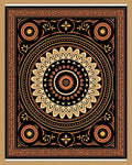 Ornate Black Ochre Mandala Rug
