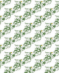 Green Leafy Swirls with Orange Accents Rug