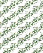 Green Leafy Swirls with Orange Accents Rug