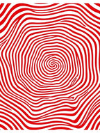 Bold Red Swirls Optical Illusion Rug