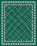 Deep Green White Geometric Lattice Rug