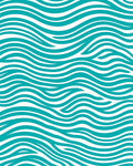 Teal White Ocean Wave Rug