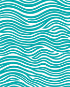 Teal White Ocean Wave Rug
