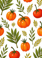 Oranges and Greens Foliage Scatter Rug