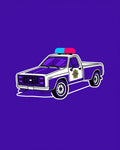 Retro Police Truck With Flashing Lights Rug