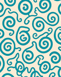 Teal Swirl Cream Abstract Organic Rug