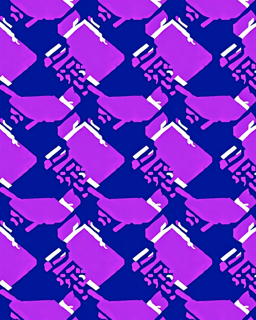 Vivid Pink Geometric Abstract Squares Rug