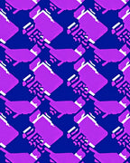 Vivid Pink Geometric Abstract Squares Rug