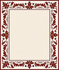 Ornate Burgundy Floral Border Rug