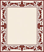 Ornate Burgundy Floral Border Rug