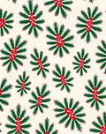 Green Pine Berry Sprig Medallion Rug