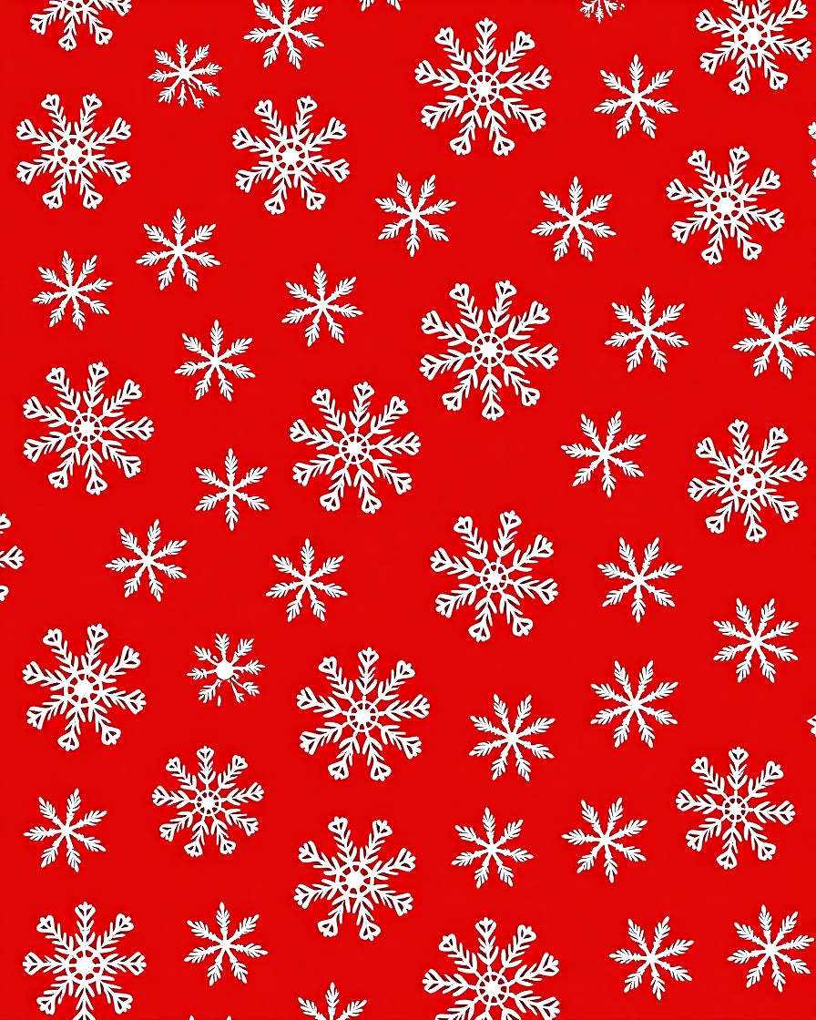 White Snowflake Scarlet Collage Rug