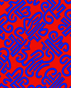 Red Blue Abstract Swirls Rug