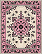 Pink Ivory Mandala Floral Medallion Rug