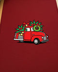 Festive Red Christmas Truck Wreath Accents Rug