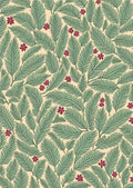 Green Palm Leaf With Red Flower Rug