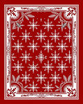 White Snowflakes On Crimson Red Field Rug