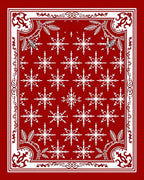 White Snowflakes On Crimson Red Field Rug