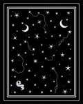 Black White Celestial Moon Star Rug